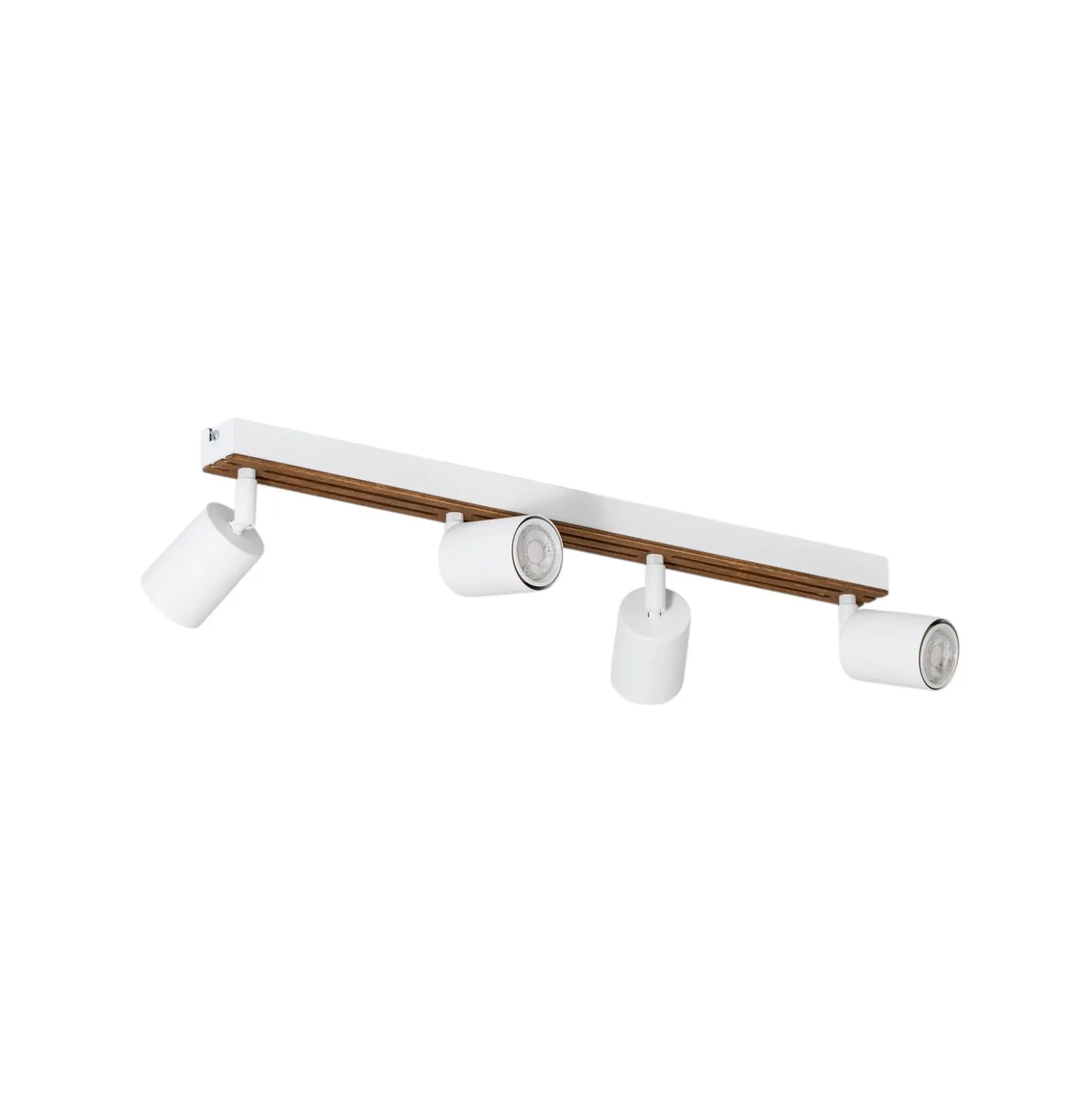 Downlight Envostar Tino de 4 luces, blanco/madera