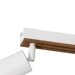 Downlight Envostar Tino de 4 luces, blanco/madera