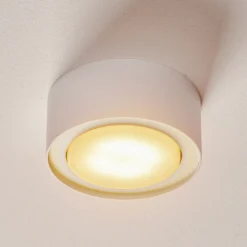 Downlight Flea de acero, blanco