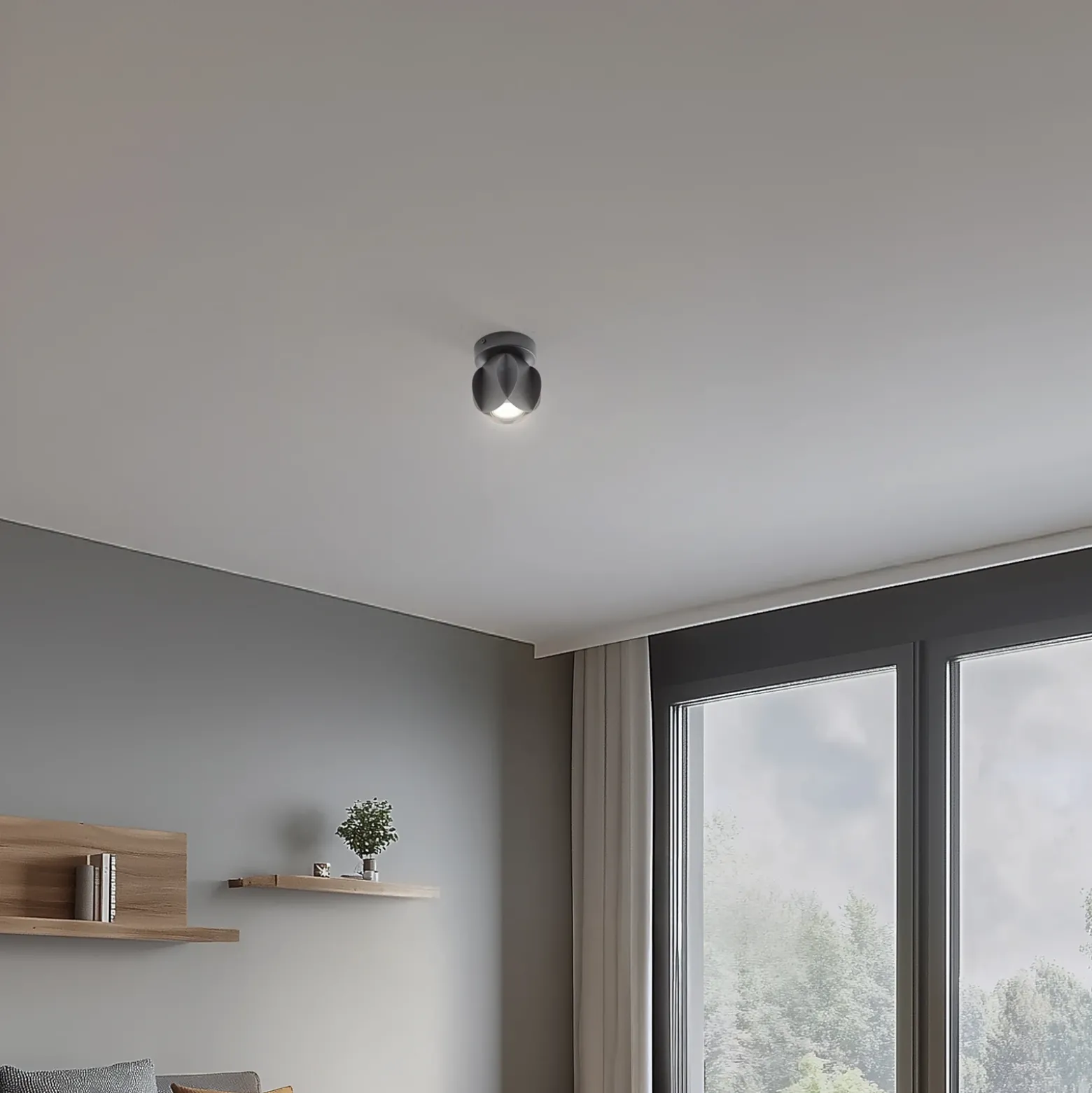 Downlight GAMBIT, negro, Ø 10 cm, metal, GU10-LED