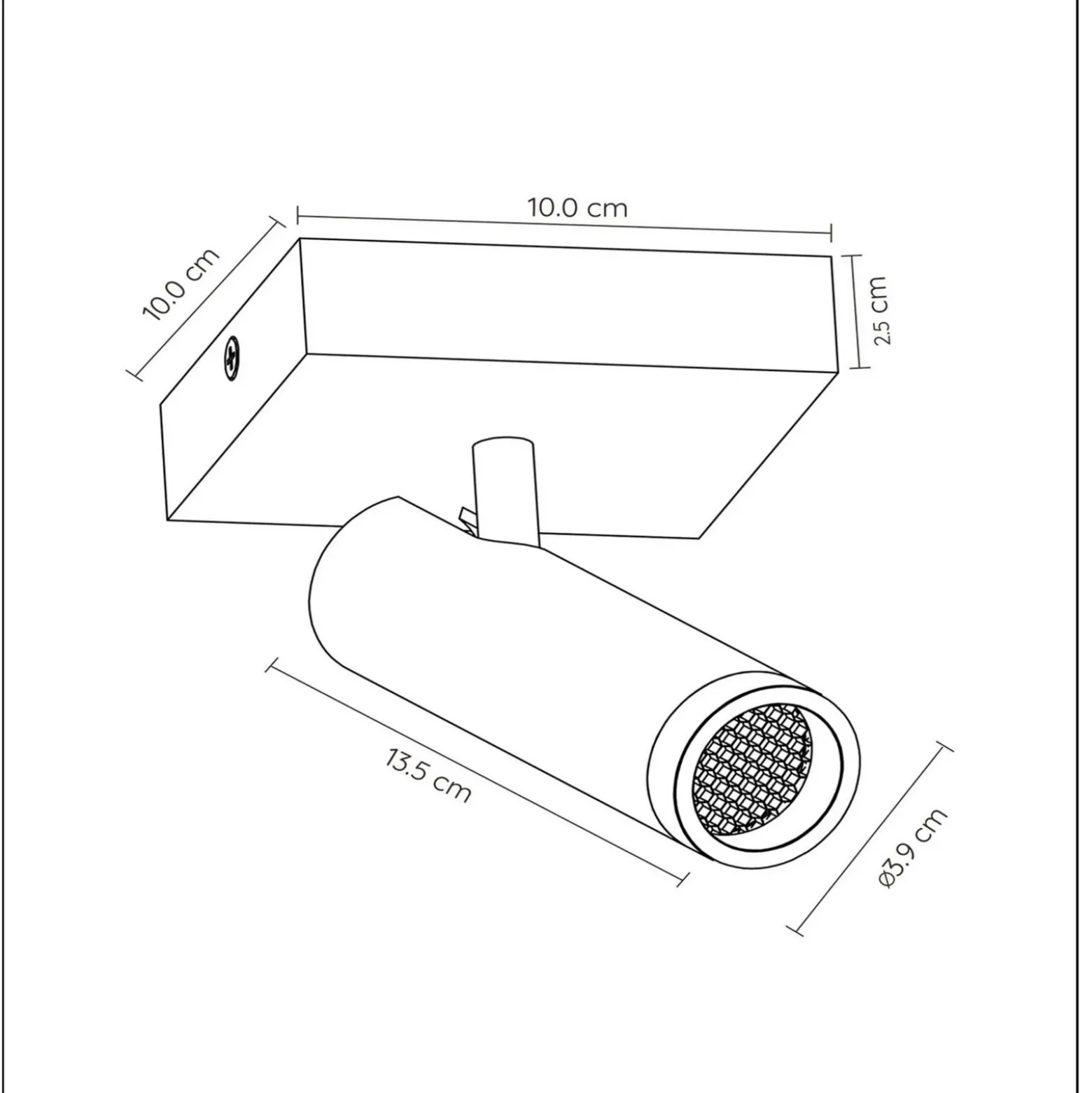 Downlight Grado, longitud 10 cm, color topo, metal