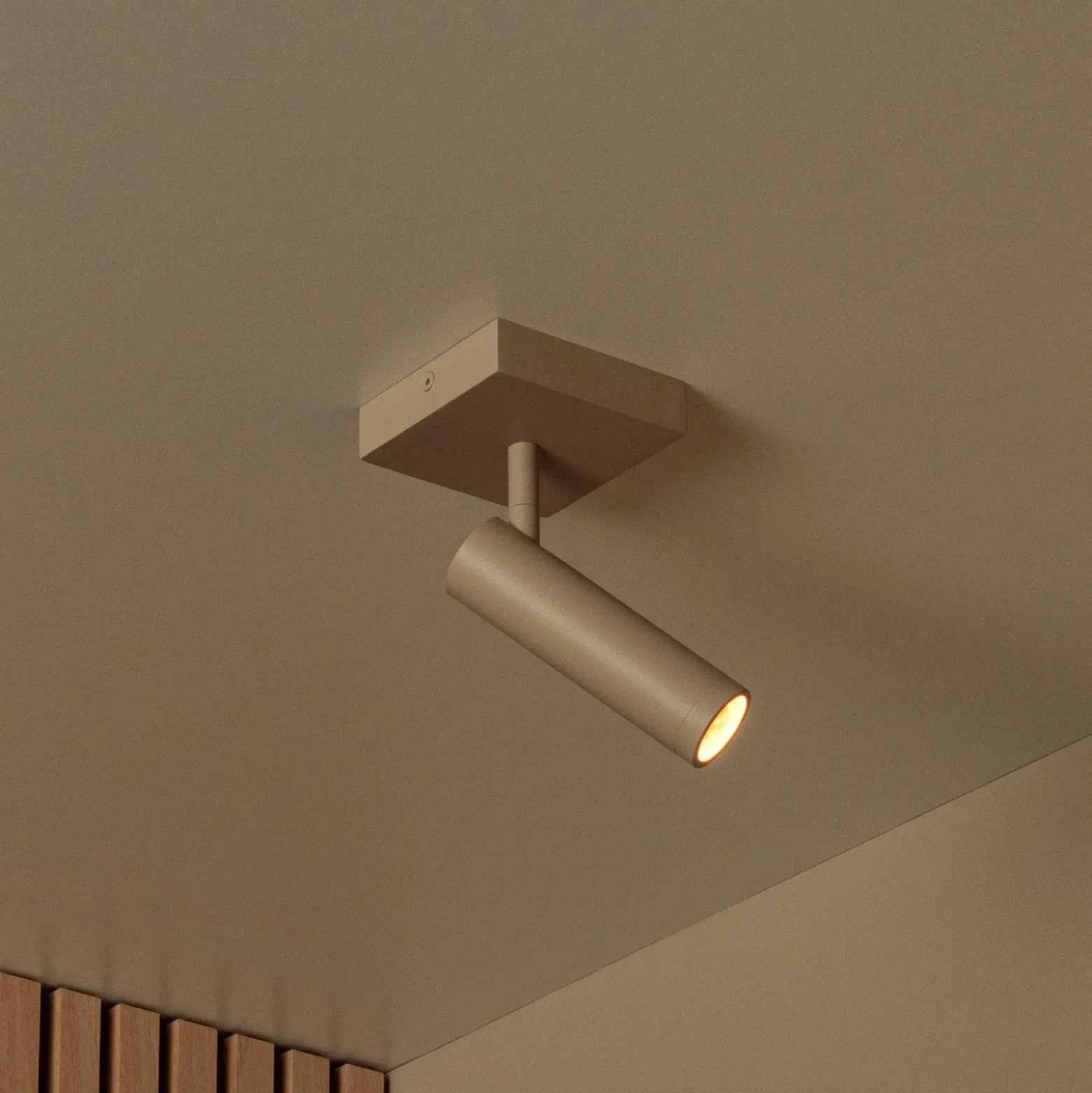 Downlight Grado, longitud 10 cm, color topo, metal