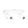 Downlight Grado, longitud 25 cm, gris, metal, 2 luces.