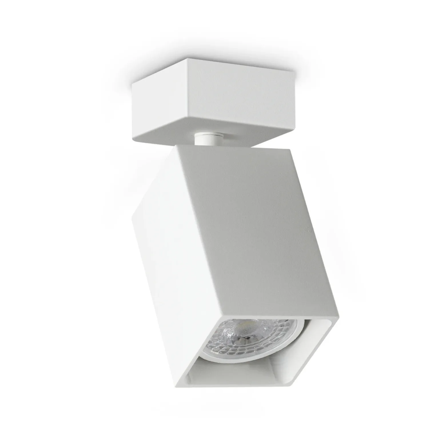Downlight IDEAL LUX Dynamite Square, blanco, longitud 5,7 cm