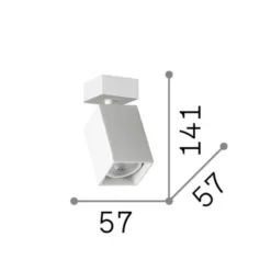 Downlight IDEAL LUX Dynamite Square, blanco, longitud 5,7 cm