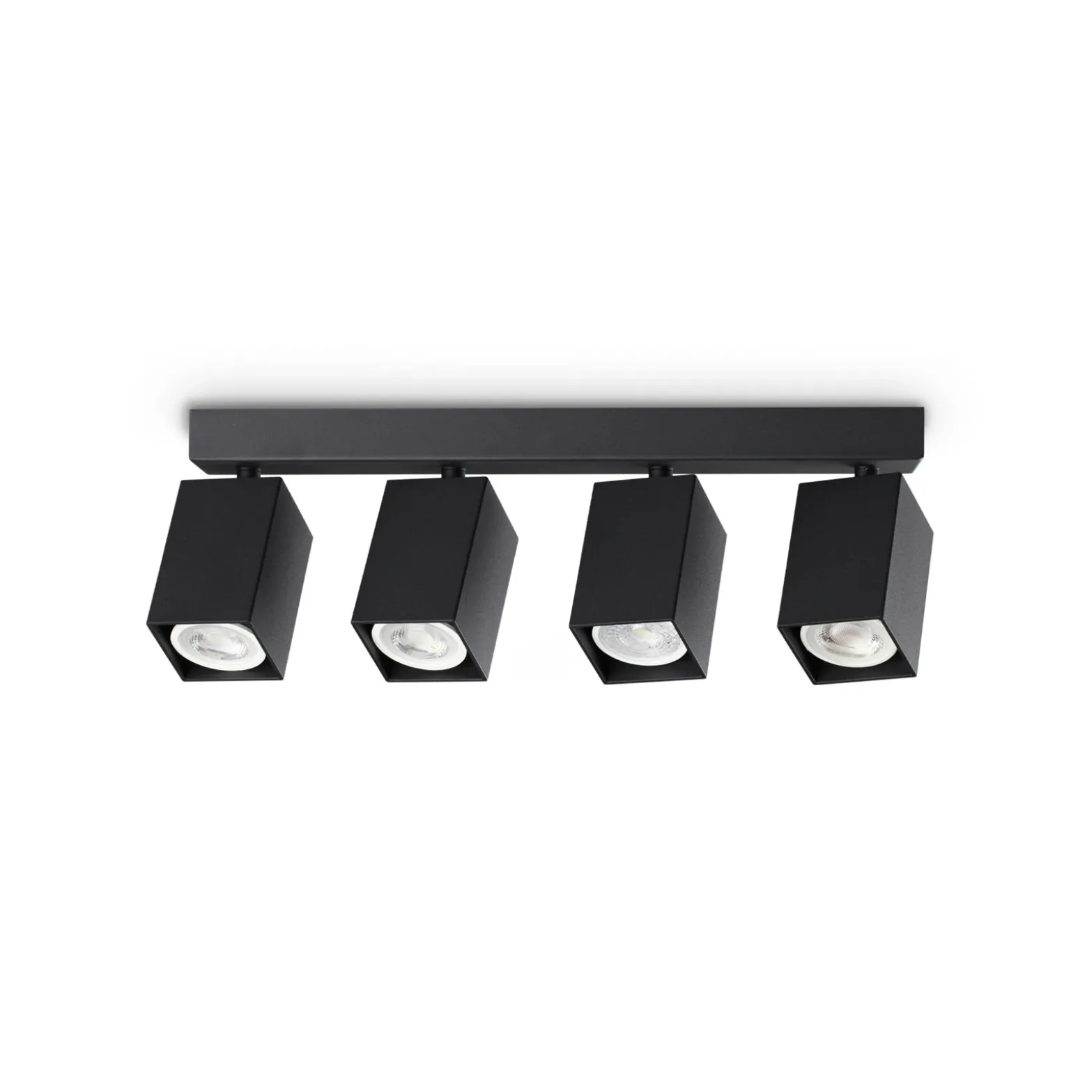 Downlight IDEAL LUX Dynamite Square, negro, 38 cm, 4 luces