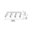 Downlight IDEAL LUX Dynamite Round, blanco, 38 cm, 4 luces.