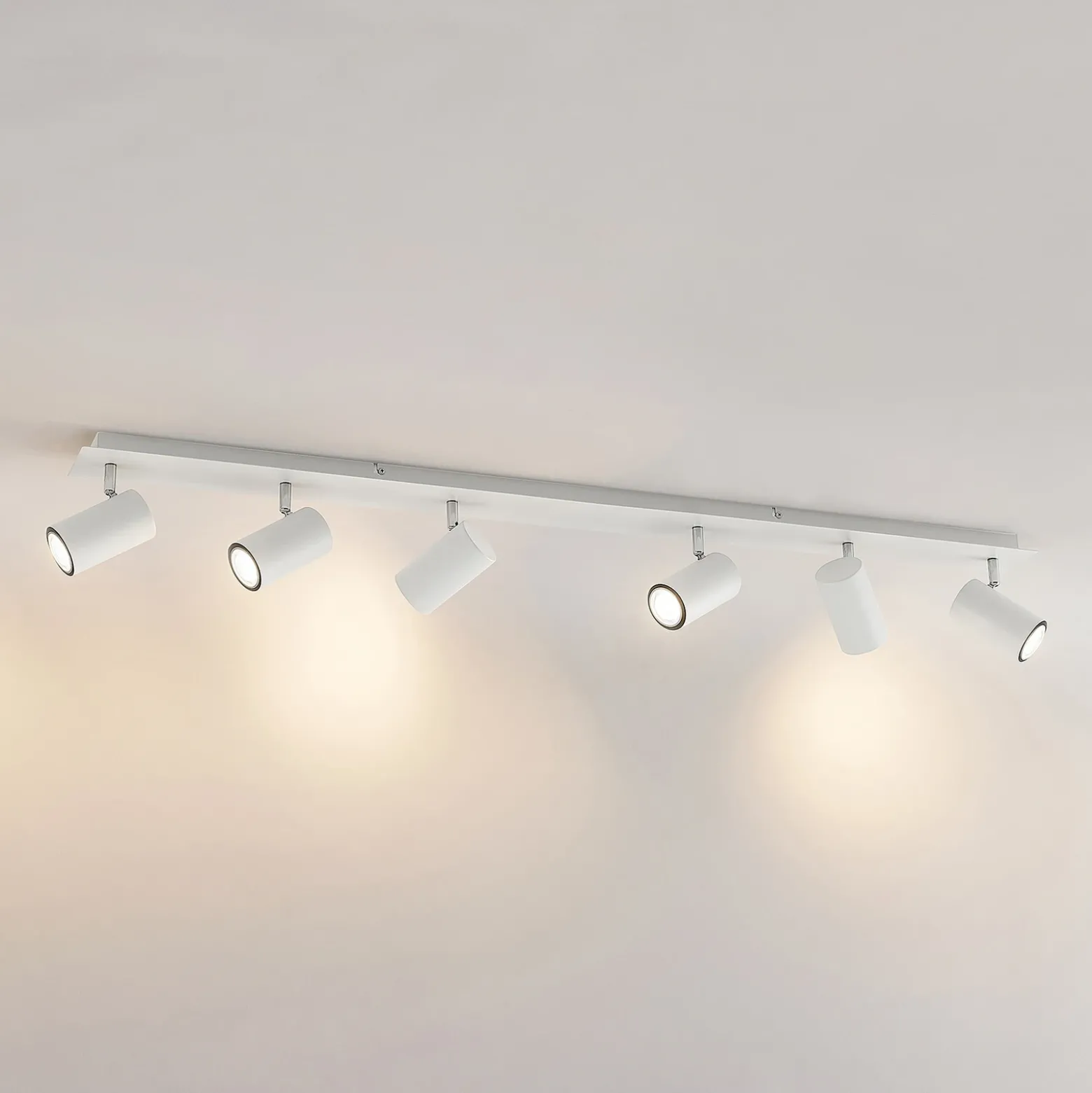 Downlight Joffrey de Lindby, 116 cm, blanco, 6 luces, GU10