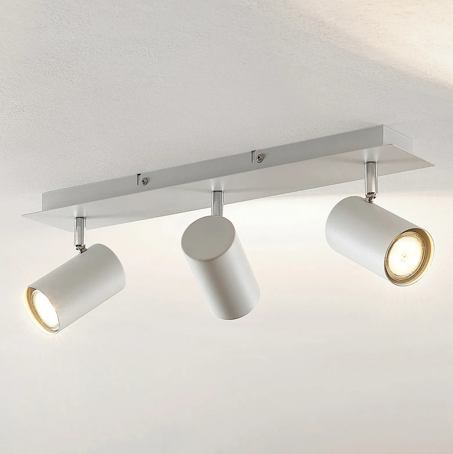 Downlight Joffrey de Lindby, 49 cm, blanco, 3 luces, GU10