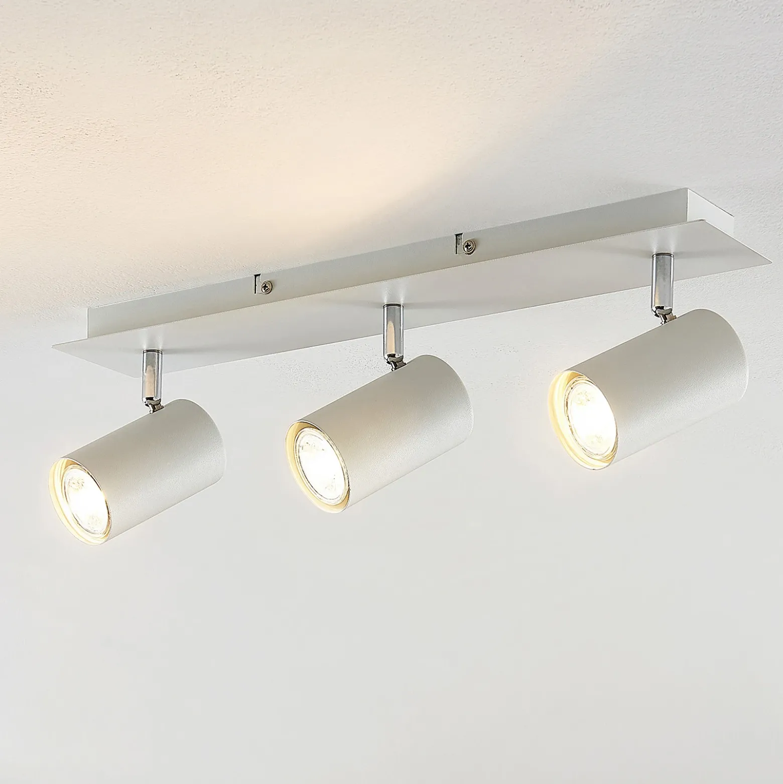 Downlight Joffrey de Lindby, 49 cm, blanco, 3 luces, GU10