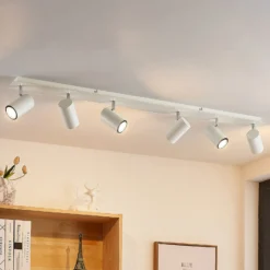 Downlight Joffrey de Lindby, 116 cm, blanco, 6 luces, GU10