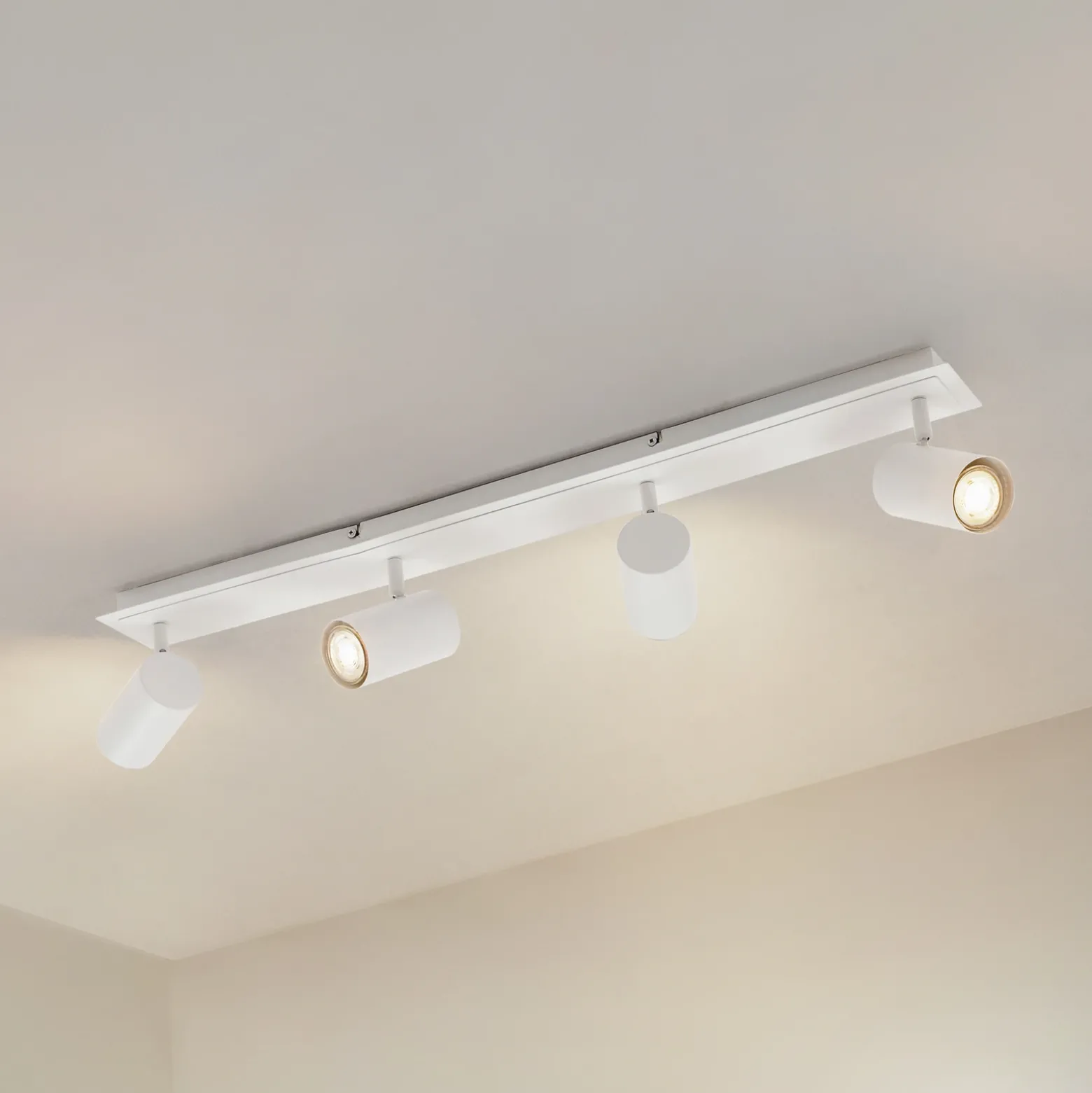 Downlight Joffrey de Lindby, 80 cm, blanco, 4 luces, GU10