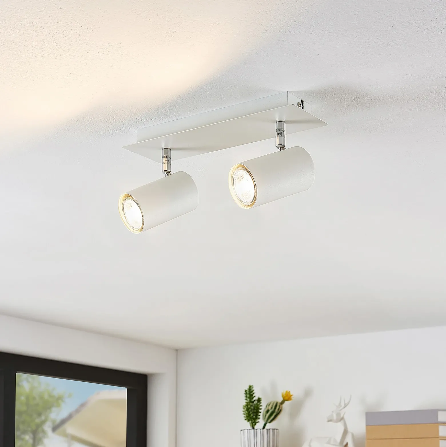 Downlight Joffrey de Lindby, 31 cm, 2 luces, blanco, GU10