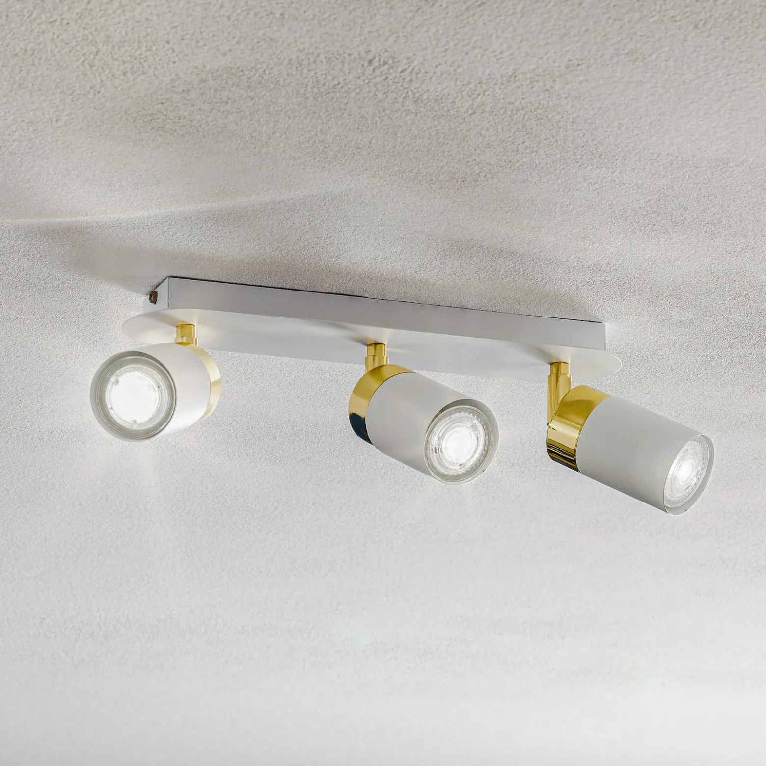 Downlight Joker, blanco/dorado, 3 luces