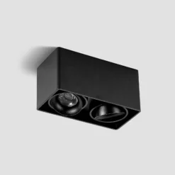 Downlight Kubika de Arcchio, 19 cm, negro, 2 luces, metal