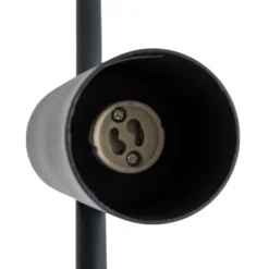 Downlight Leda 2, antracita, 2 luces, acero, altura 55 cm