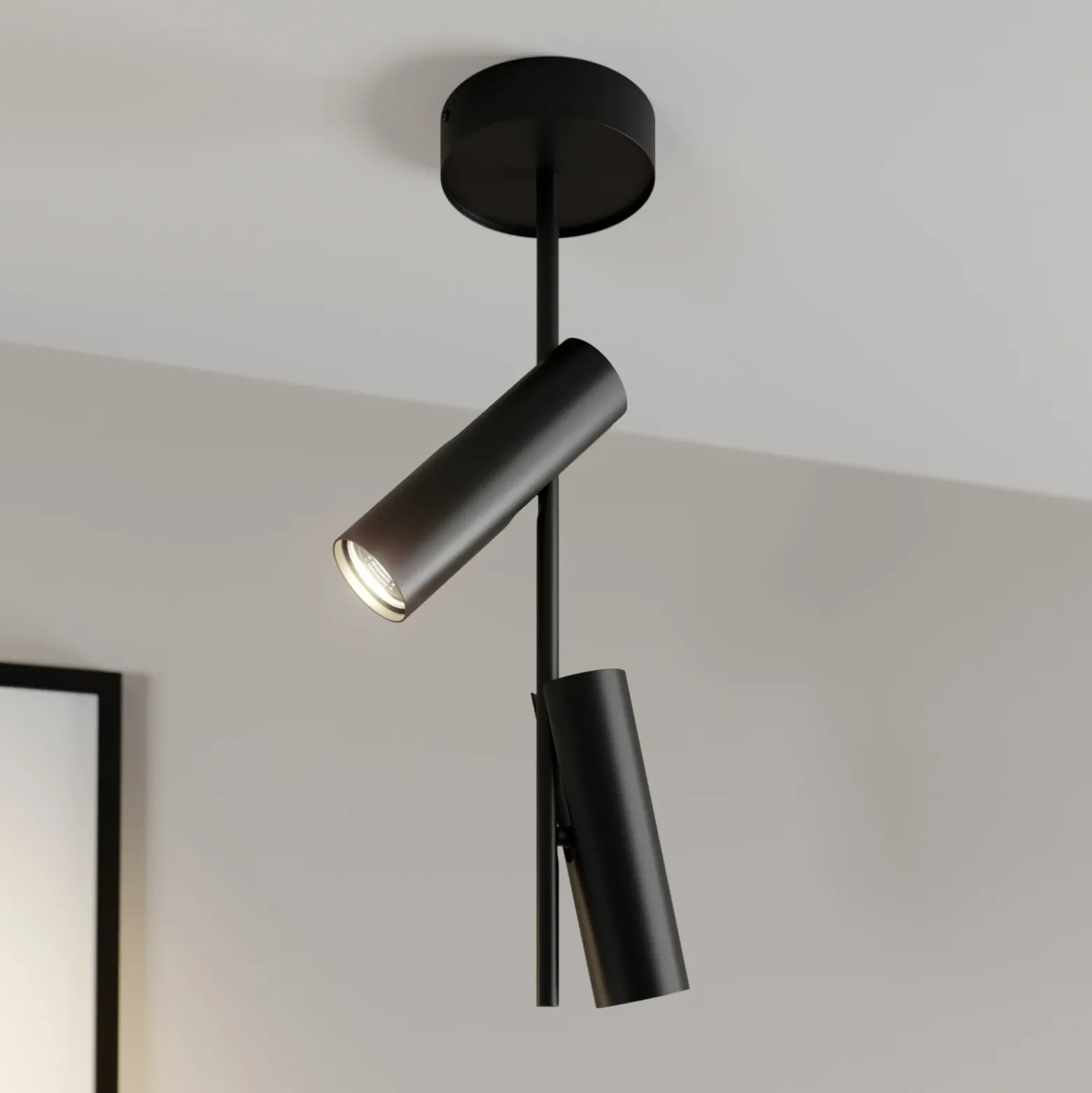 Downlight Leda 2, 2 luces, negro