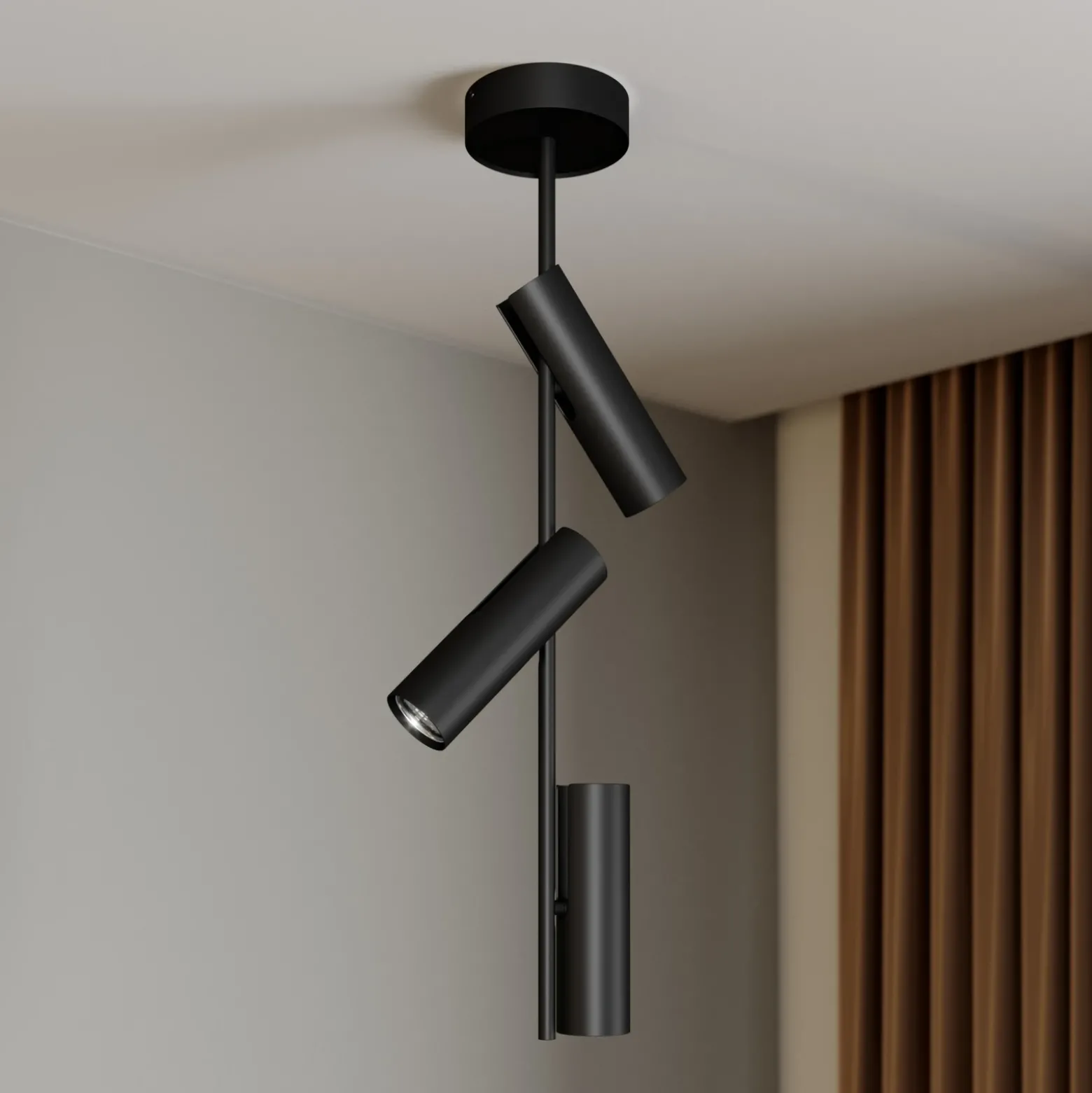 Downlight Leda 3, 3 luces, negro