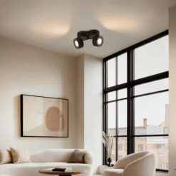 Downlight LED Arcchio Rotari, 1960 lm, 2 luces, negro