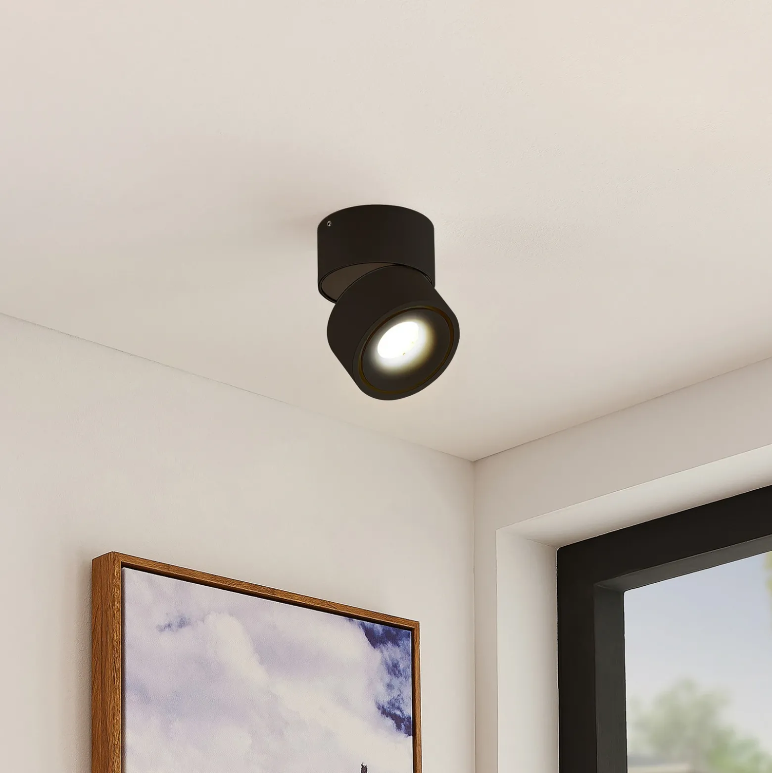 Downlight LED Arcchio Rotari, 980 lm, 1 luz, negro