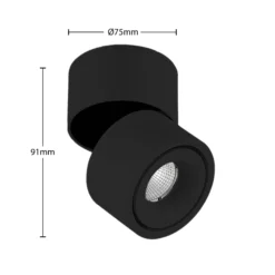 Downlight LED Arcchio Rotari, 980 lm, 1 luz, negro