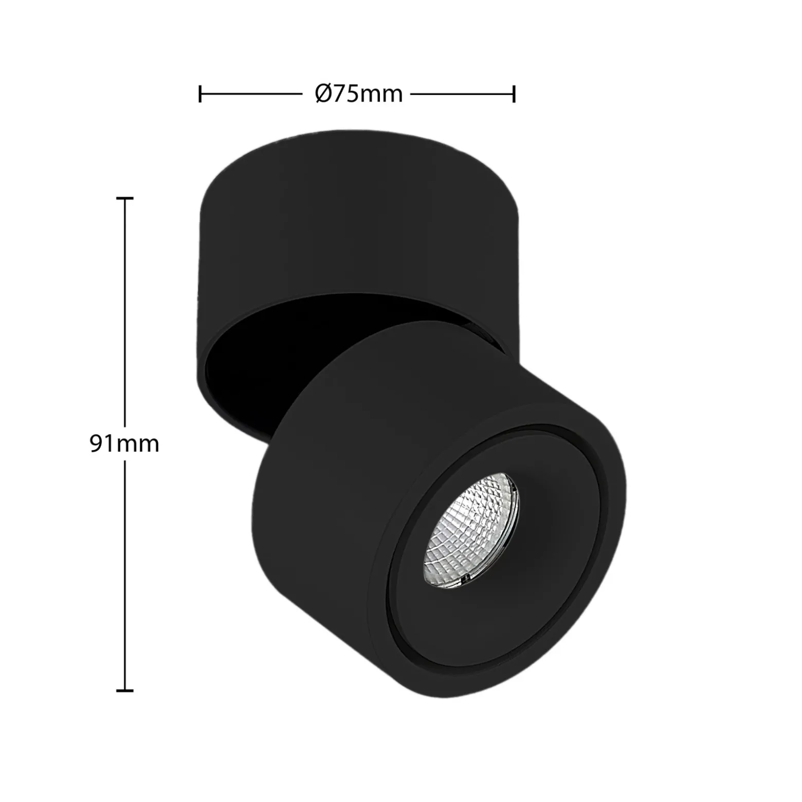 Downlight LED Arcchio Rotari, 2150 lm, 1 luz, negro