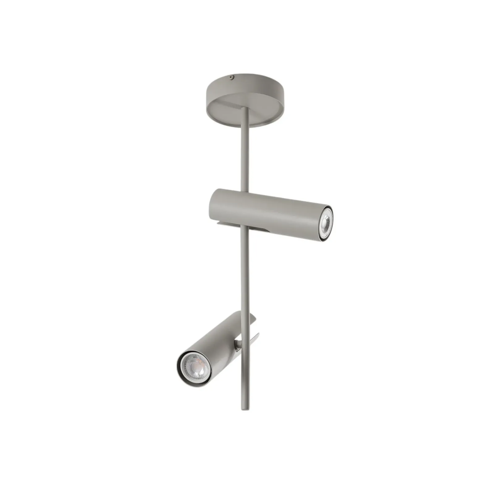 Downlight Leda 2, taupe, 2 luces, acero, GU10, altura 55 cm