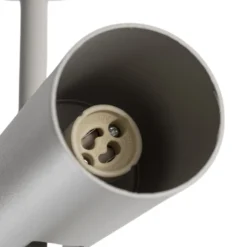 Downlight Leda 2, taupe, 2 luces, acero, GU10, altura 55 cm