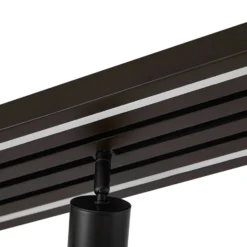 Downlight LED Lucande Tiron, 5 luces, 100 cm, roble