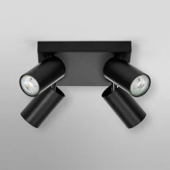 Downlight LED OCTAGON PLATE de OSRAM, negro, 4 luces. GU10-LED 927