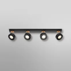 Downlight LED PLUTO de OSRAM, negro, 4 focos, 3000 K
