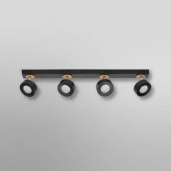 Downlight LED PLUTO de OSRAM, negro, 4 focos, 3000 K
