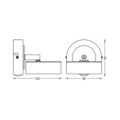 Downlight LED PLUTO de OSRAM, negro, 1 foco, 3000 K