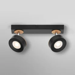 Downlight LED PLUTO de OSRAM, negro, 2 focos, 3000 K