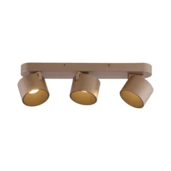 Downlight LED PURE Cup, color bronce, 56 cm, metal, 3 luces.