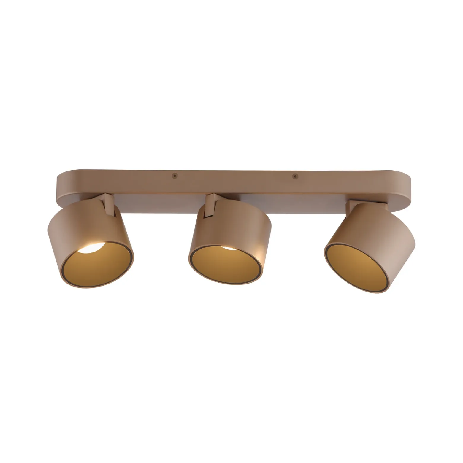 Downlight LED PURE Cup, color bronce, 56 cm, metal, 3 luces.