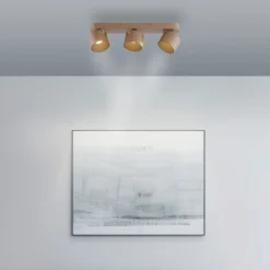 Downlight LED PURE Cup, color bronce, 56 cm, metal, 3 luces.