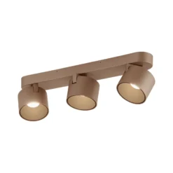 Downlight LED PURE Cup, color bronce, 56 cm, metal, 3 luces.