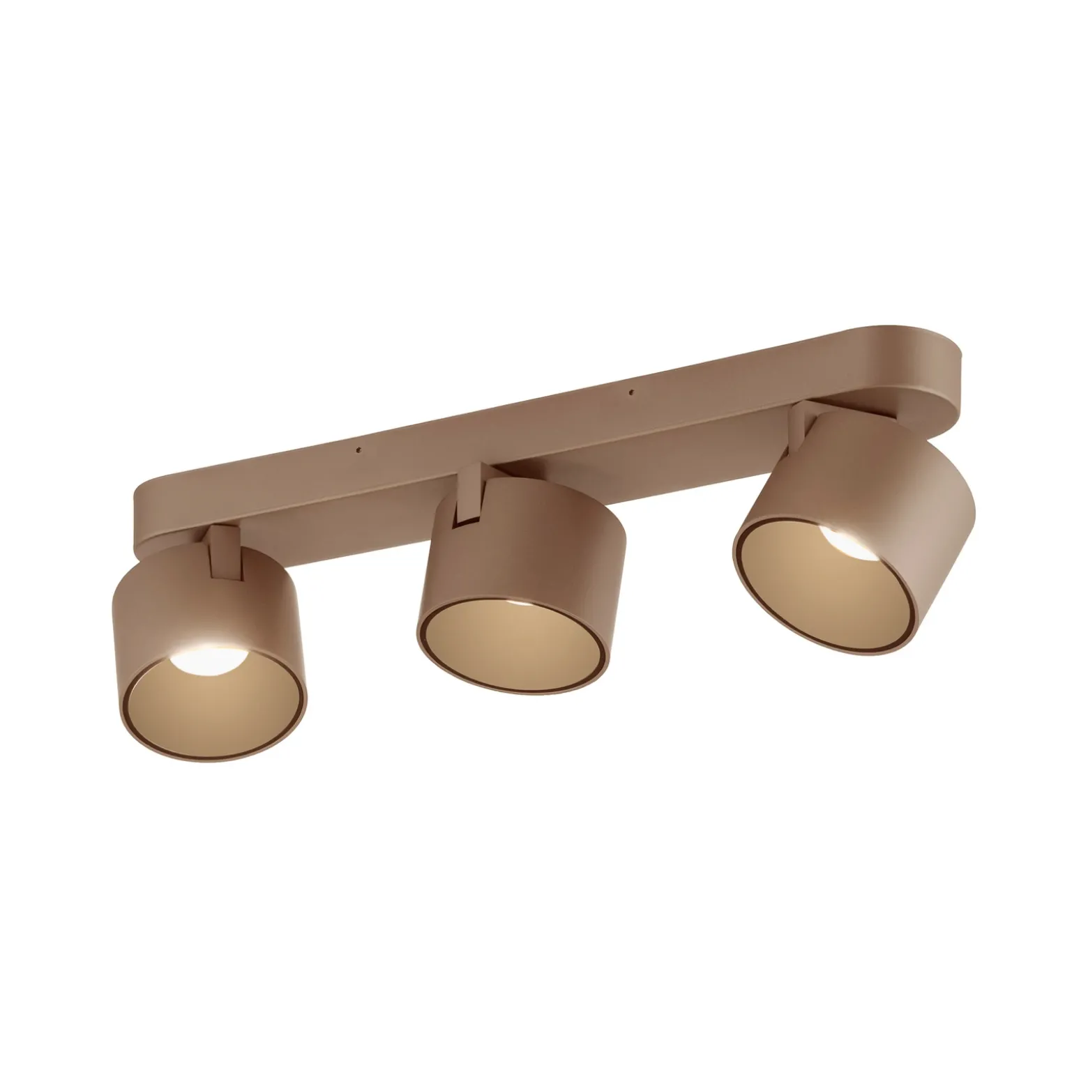 Downlight LED PURE Cup, color bronce, 56 cm, metal, 3 luces.
