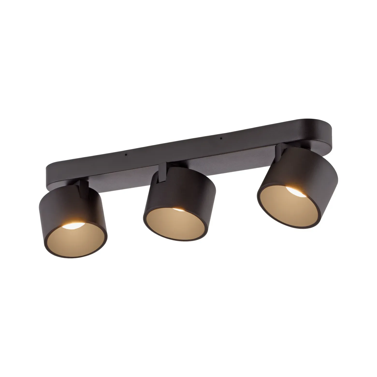 Downlight LED PURE Cup, negro, longitud 56 cm, metal, 3 luces.
