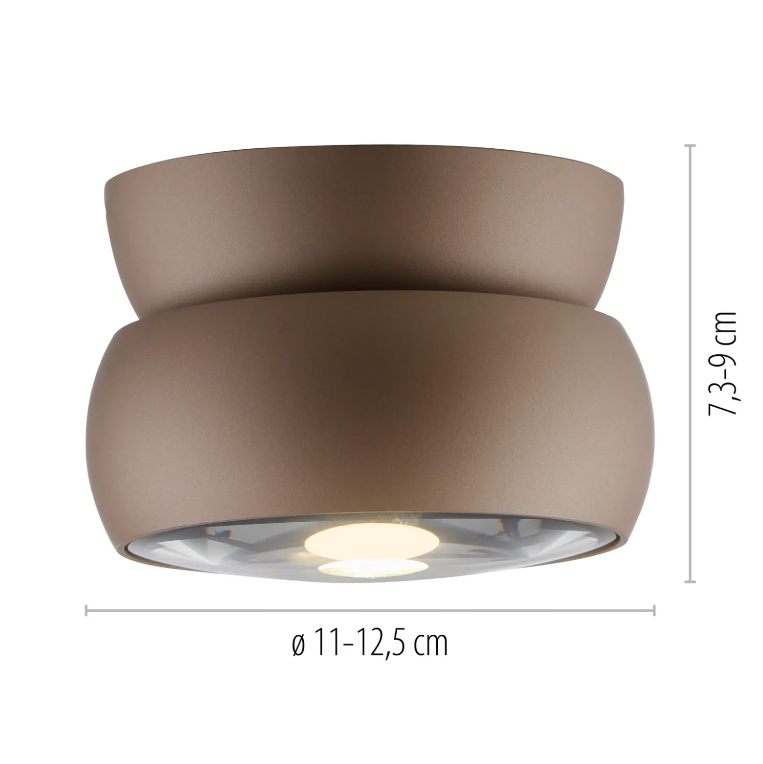 Downlight LED PURE Move, Ø 12 cm, color bronce, metal/vidrio