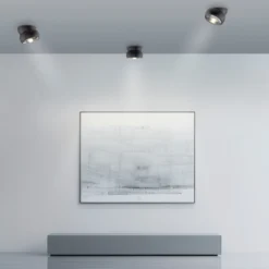 Downlight LED PURE Move, negro, Ø 12 cm, metal/vidrio