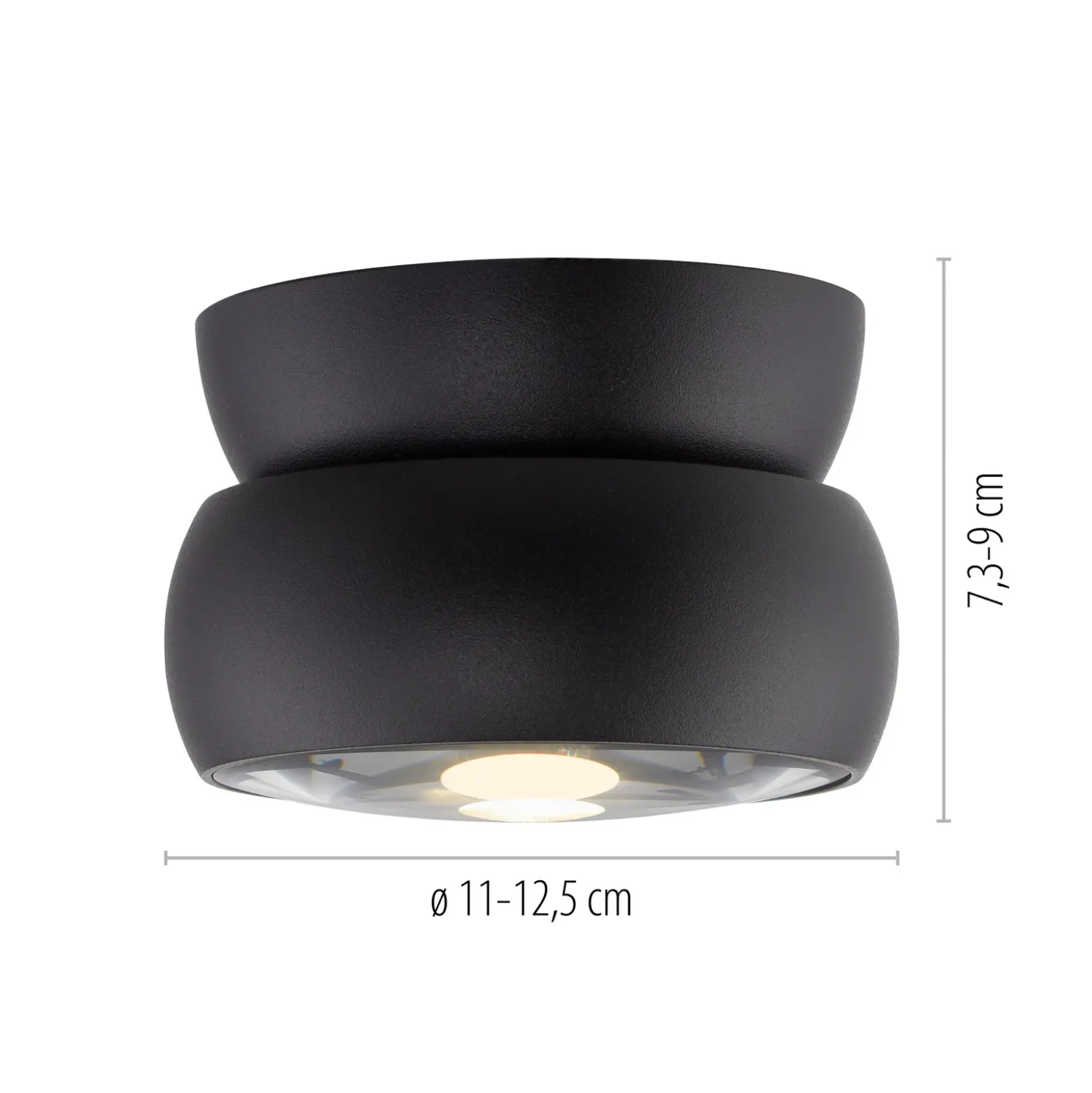 Downlight LED PURE Move, negro, Ø 12 cm, metal/vidrio