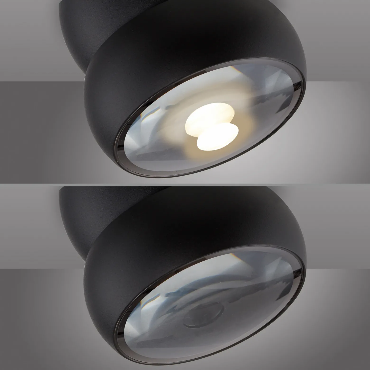 Downlight LED PURE Move, negro, Ø 12 cm, metal/vidrio