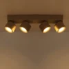 Downlight LED Rae, color arena, metal, 4 luces, 46 cm
