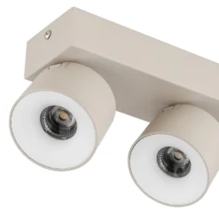 Downlight LED Rae, color arena, metal, 4 luces, 46 cm