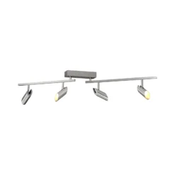 Downlight LED Risell, longitud 104 cm, color aluminio