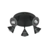Downlight LED Romeo, Ø 30 cm, negro, metal, 5 luces.