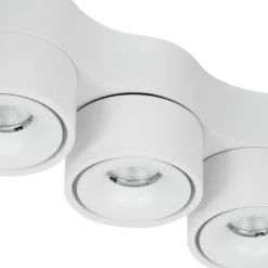 Downlight LED Rotari de Arcchio, lentes, 3 luces, blanco