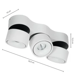 Downlight LED Rotari de Arcchio, lentes, 3 luces, blanco